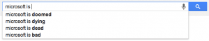 "Microsoft is" Google search